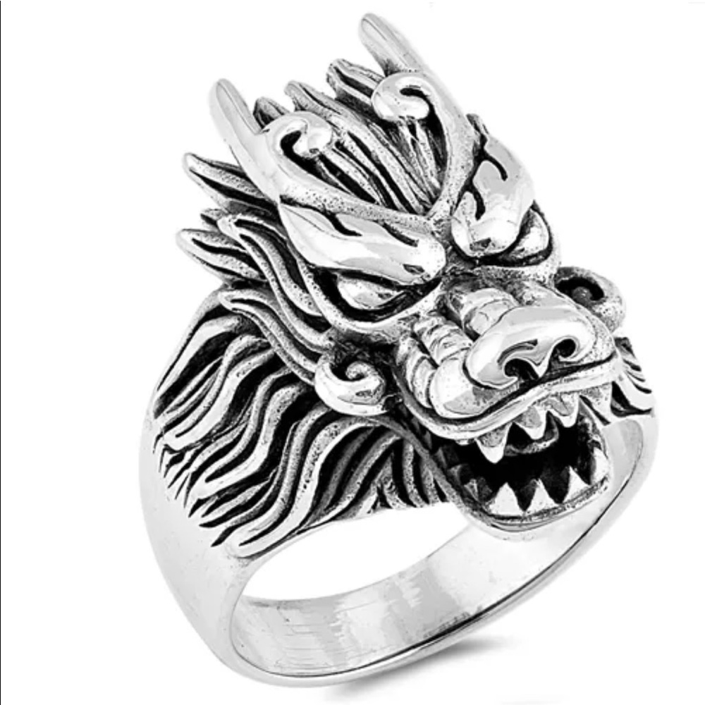 Sterling Silver Dragon Ring
